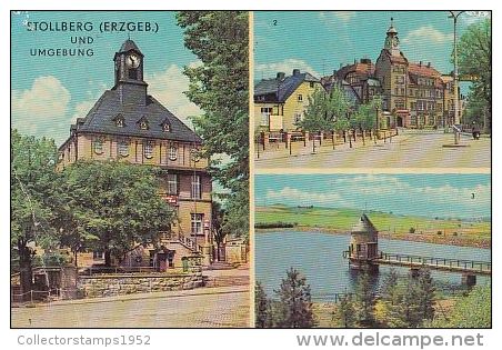 5344- STOLLBERG- TOWN HALLS, DAM, POSTCARD - Stollberg (Erzgeb.)