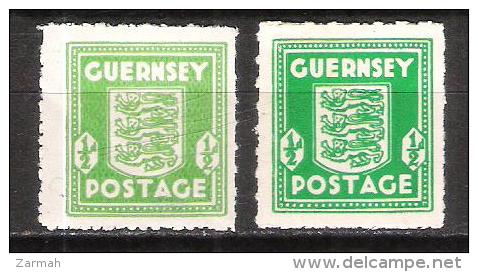 GUERNESEY GUERNSEY N°1 Et 4 (??) Neufs ** (attestations Au Dos Du Premier)) - Occupation 1938-45