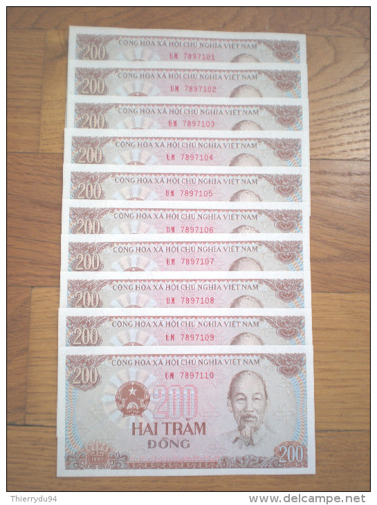 Vietnam Lot 10 X 200 Dong 1987 Neuf UNC Tracteur Paysan Uniquement Prix + Port Paypal Skrill Bitcoin Ok - Vietnam