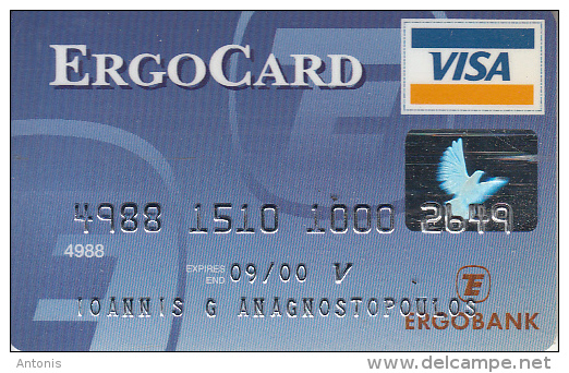 GREECE - Ergobank Visa, Used - Cartes De Crédit (expiration Min. 10 Ans)