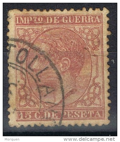 Sello 15 Cts Alfonso XII, Fechador Trebol PUERTOLLANO (Ciudad Real), Num 188 º - Kriegssteuermarken