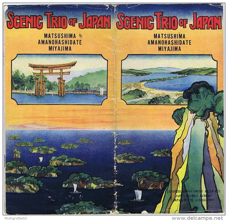 JAPON Scenic Trio Of Japan Matsushima Amanohashidate Miyajima 1927 Japanese Government Railways Hiraizumi. - Asia