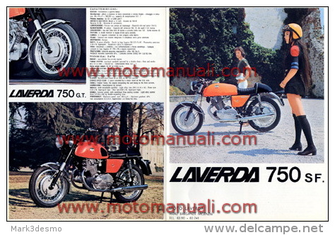 LAVERDA 750 GT - SF  1971  Depliant Originale Moto Genuine Motorcycle Brochure ProspekT - Motor Bikes