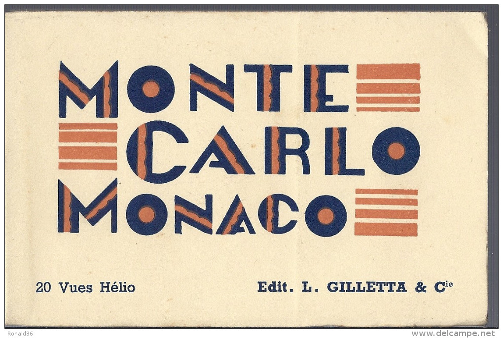 LOT Carnet De 20 Cp Avec 18 MONACO MONTE CARLO Nuit Casino Jardins Café Rocher Ravin Sainte Dévote Palais Port - Collections & Lots