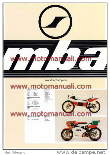 MBA 125 GP - 250 GP 1982 Depliant Originale Moto Genuine Motorcycle Brochure Prospekt - Motos