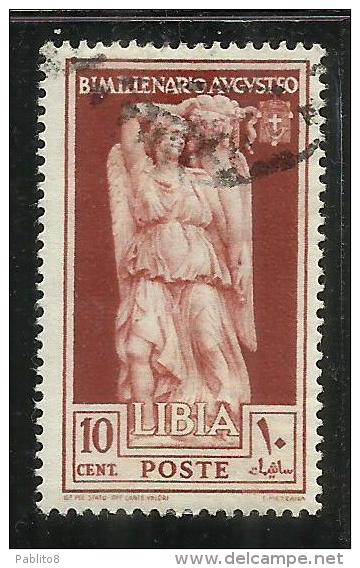 COLONIE ITALIANE LIBIA 1938 AUGUSTO CENT. 10 USED USATO - Africa Oriental Italiana