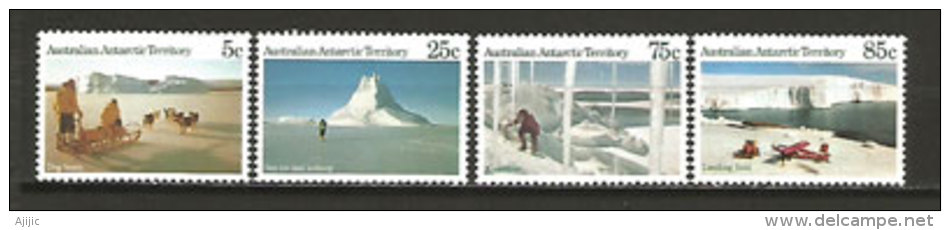 Traineaux à Chiens,mer De Glace & Iceberg,terrain D'aviation.  4 T-p Neufs ** Antarctique Australien - Autres & Non Classés