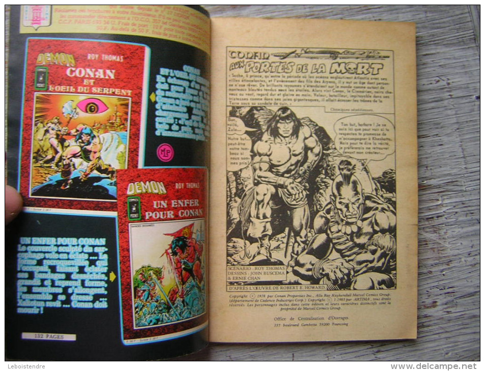 BD PETIT FORMAT ARTIMA 1983 COMICS POCKET  DEMON  ROY THOMAS  CONAN AUX PORTES DE LA MORT - Conan
