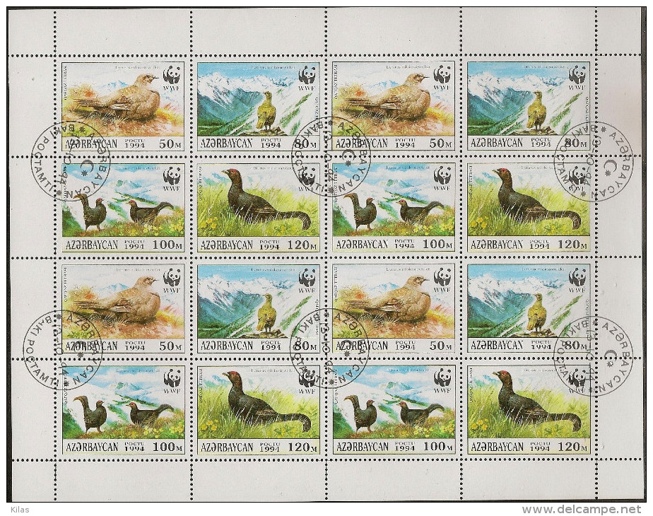 AZERBAIJAN 1994  WWF, BIRDS MNH - Gebruikt