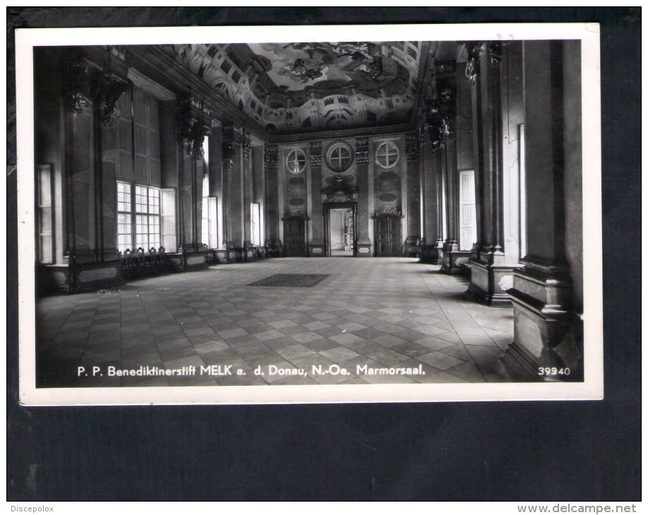 F2381 P.P. Benediktinerstift Melk A. D. Donau (Wachau) - Marmorsaal - Echte Fotografie  - Old Small Card - Melk