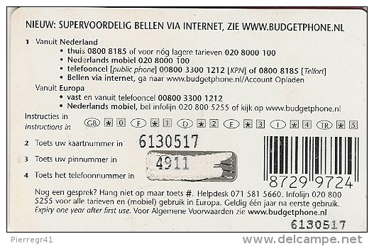 CARTE-PREPAYEE-NL-10€-BUDGET PHONE-TBE - Cartes GSM, Prépayées Et Recharges