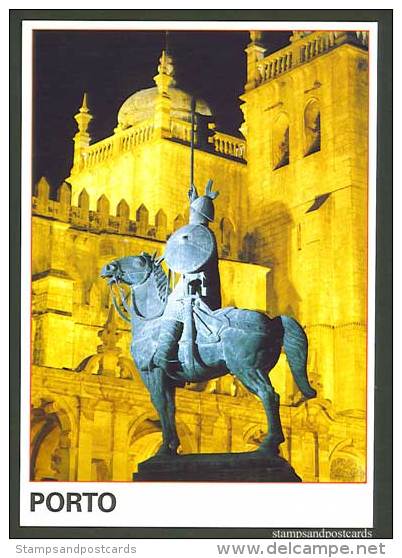 Portugal Entier Postal Porto Statue De Vimara Peres à Cheval Chevalier Portugal Stationery Oporto Knight Statue Horse - Ganzsachen