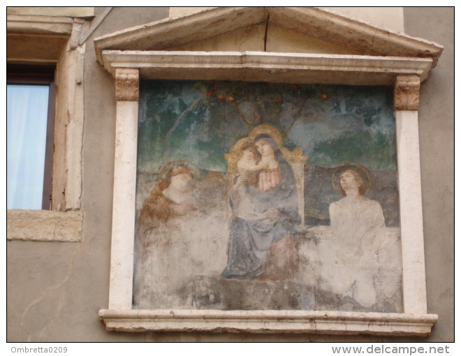 Madonna, Bambino,S.ANTONIO Da Padova E SEBASTIANO - Muro Casa VERONA / Fotografia - Religion & Esotericism