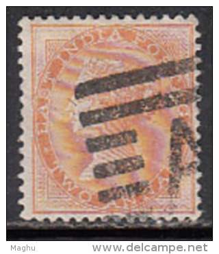 British East India Used 1865, Two Anna, Elephant  Watermark, Cooper / Renouf Early Indian Cancellations - 1854 East India Company Administration