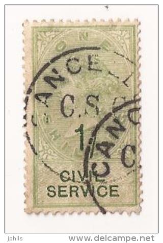 GRANDE BRETAGNE CIVIL SERVICE 1 SHILING Vert - Revenue Stamps