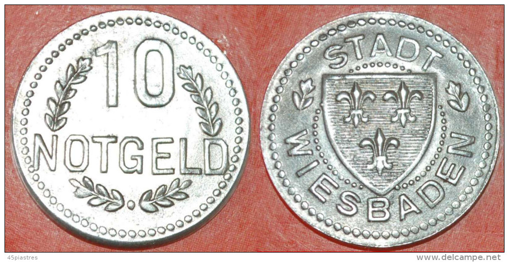 * WIESBADEN  GERMANY  10 PFENNIG (1920) NOTGEND!  LOW START NO RESERVE! - Monétaires/De Nécessité