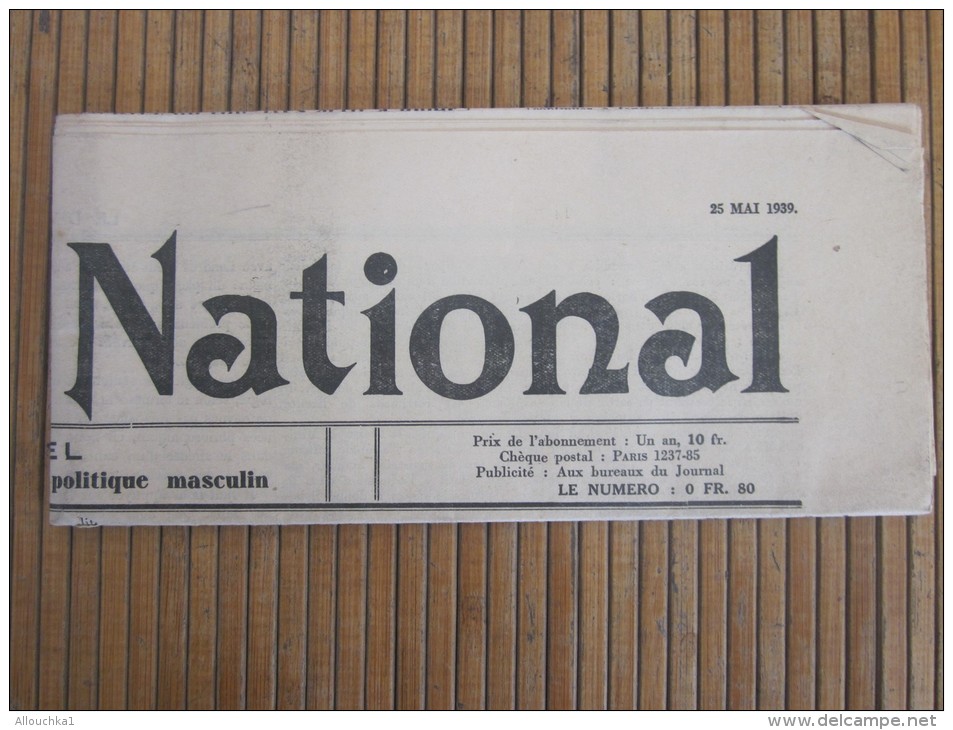 25 Jui 1939 Journal "Le Devoir National"Fédération Nationale Femme Independant De Tout Parti Politique Masculin - Autres & Non Classés