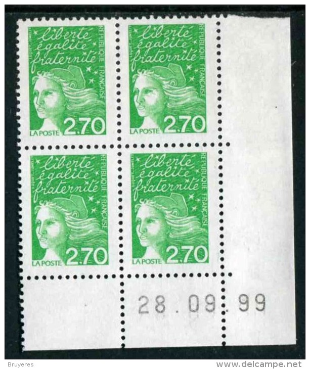 Bloc De 4  Timbres** De 1997  "2,70 - Luquet / LA POSTE - Type II" Avec Date  28 . 09 . 99 - 1990-1999