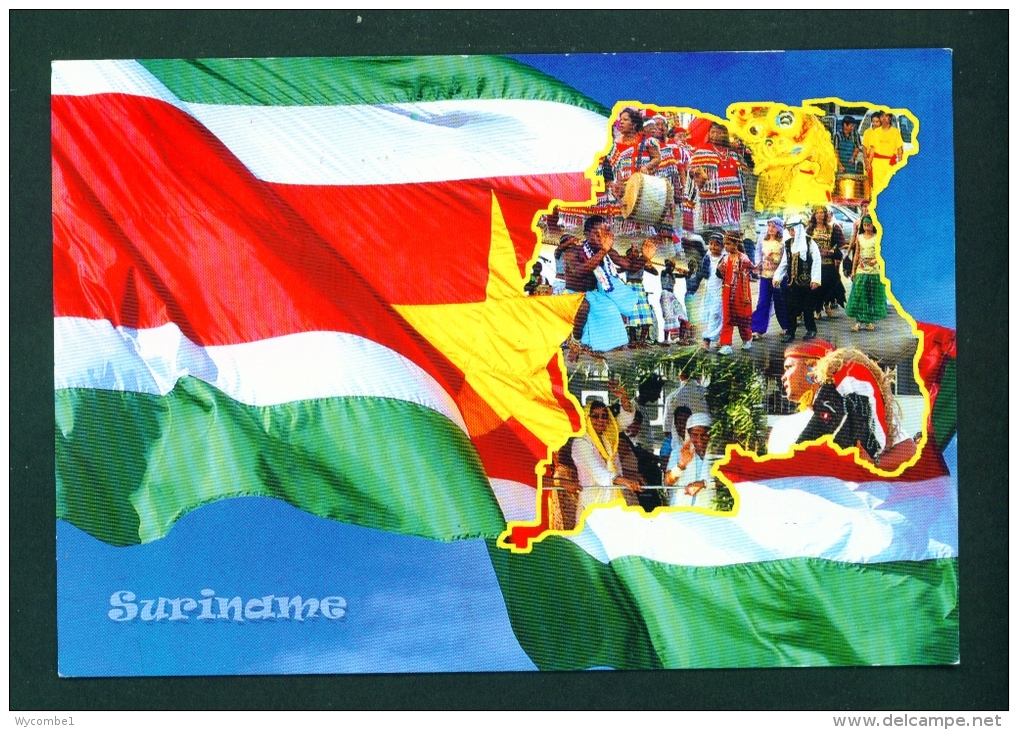 SURINAM  -  National Flag  A Multicultural Country  Used Postcard As Scans - Surinam