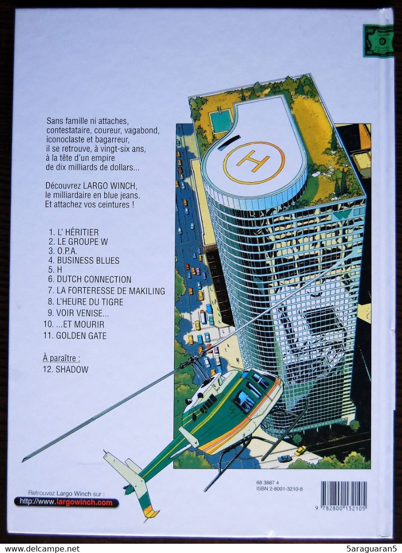 BD LARGO WINCH - 1 - L'héritier - Rééd. 2001 Repérages - Largo Winch