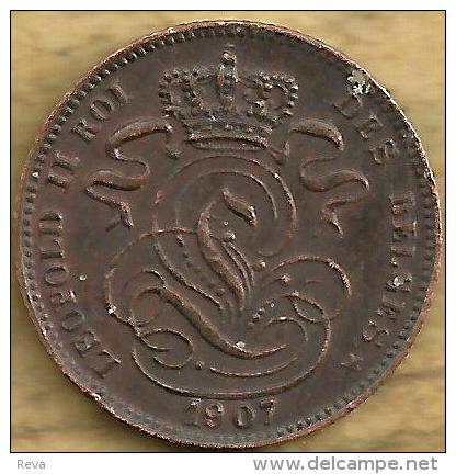 BELGIUM 1 CENTIME  LION EMBLEM FRONT MONOGRAM FRENCH LEGEND BACK 1907 VF KM? READ DESCRIPTION CAREFULLY !!! - 1 Cent