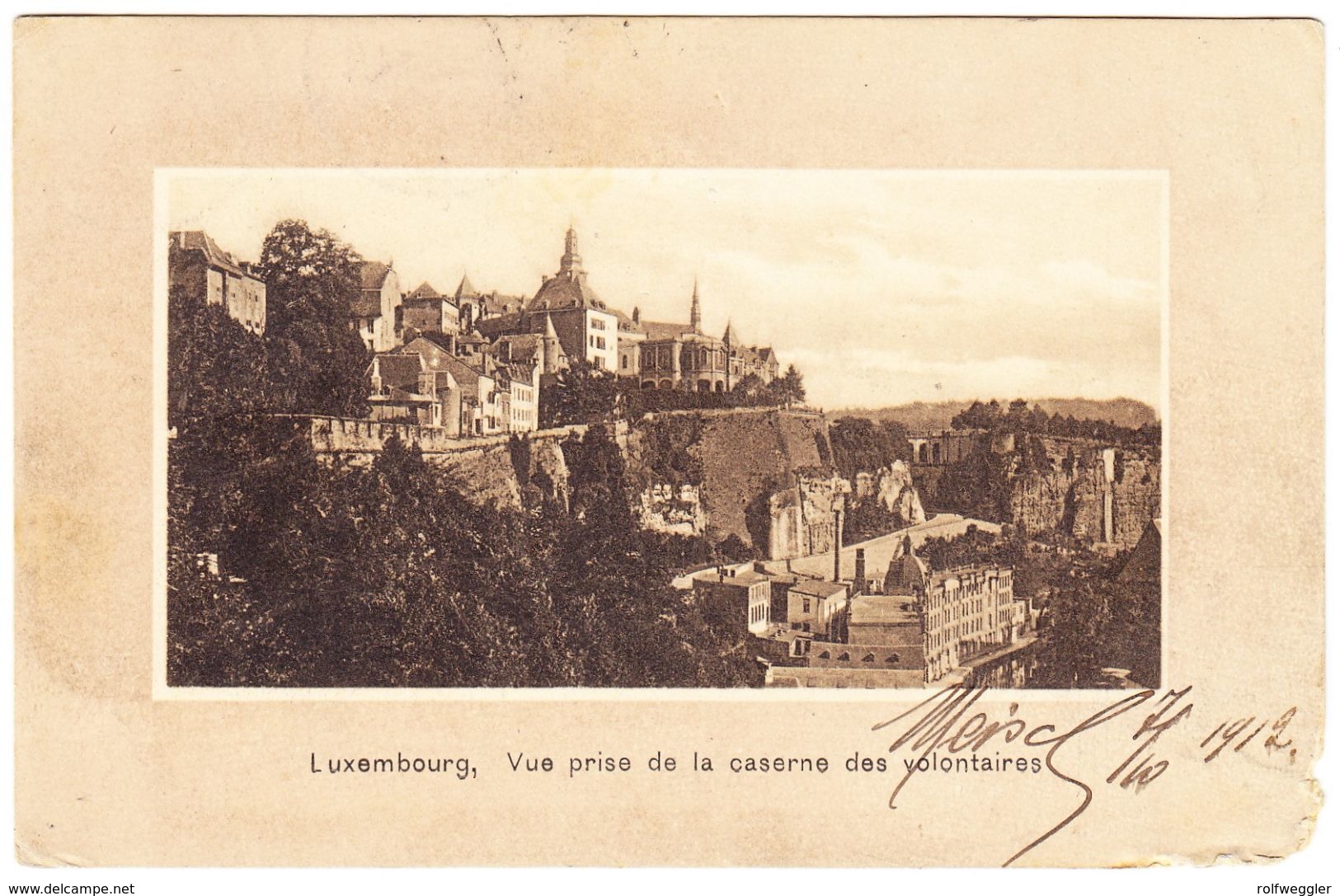 Luxemburg 7.10.1912 Mi.#85, 86 (Senkr. Paar) Auf AK Nach Constantinopel - Other & Unclassified