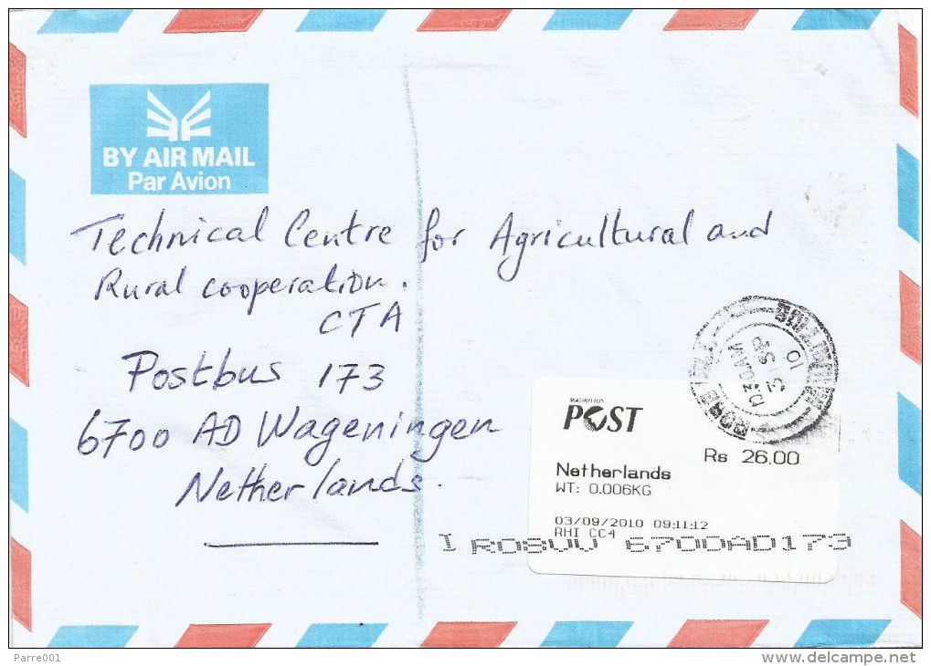 Mauritius Maurice 2010 Rose Hill CC4 (counter) Post Office Meter Franking Postage Paid EMA Cover - Mauritius (1968-...)