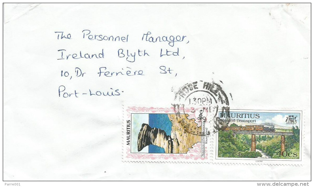 Mauritius Maurice 1999 Rose Hill Inland Train Railways Transport Rock Formation Domestic Cover - Mauritius (1968-...)