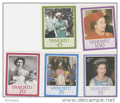 Vanuatu 1986 Queen Elizabeth II 60th Birthday 414-418 MNH - Vanuatu (1980-...)