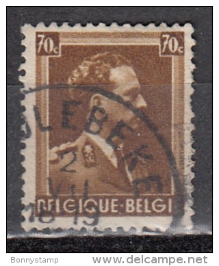 Belgio, 1936/51 - 70c King Leopold III - Nr.283 Usato° - 1934-1935 Leopold III