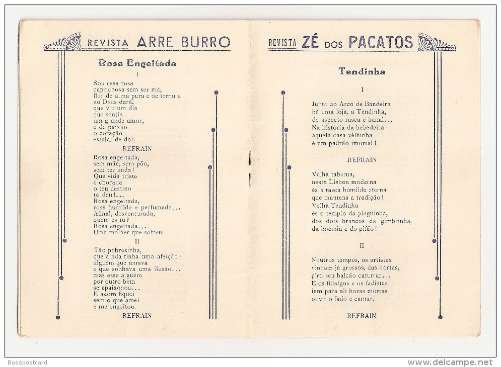 Hermínia Silva - Brochura C/ Letras De Fados: Opereta Nazaré. Lisboa Antiga. Fado. Fadista. Artista. Cinema. Teatro. - Poesie