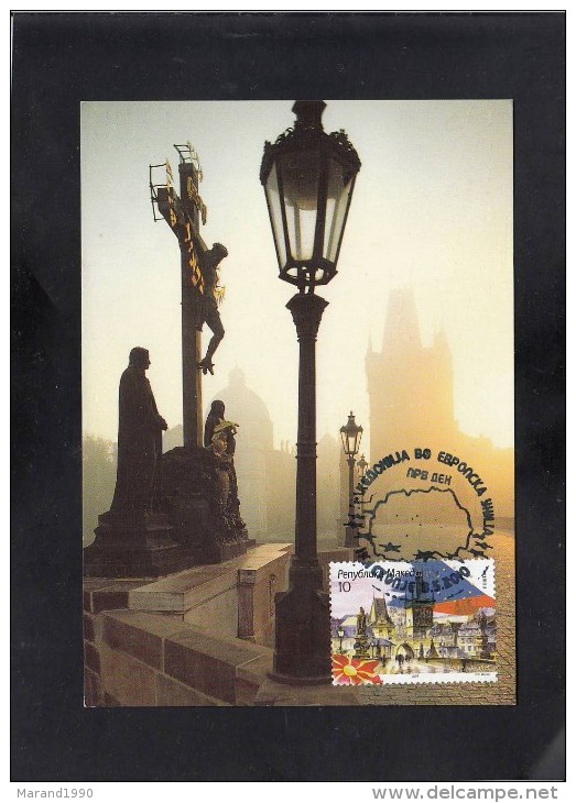 MACEDONIA, 2010, CARTE MAXIMUM, MICHEL 505, MACEDONIA IN EU - PRAHA / BRIDGES EUROPE *** - EU-Organe