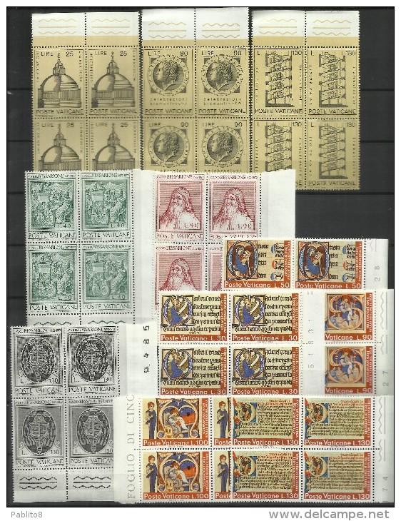 VATICANO VATIKAN VATICAN 1972 COMPLETE YEAR BLOCK OF 4 ANNATA COMPLETA IN QUARTINA MNH - Années Complètes