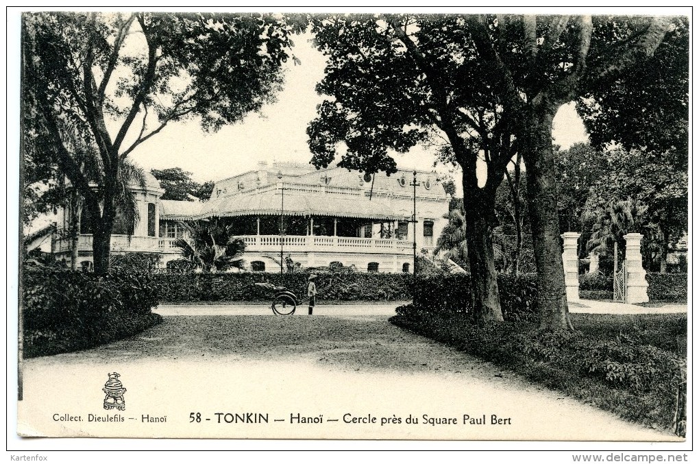 Tonkin, Hanoi, Cercle Pres Du Square Paul Bert, 12.1.1929 - Vietnam