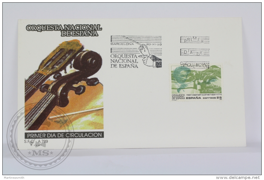 FDC Music Topic COver - National Orchestra Of Spain, Barcelona 20 Dicember 1990 - Música