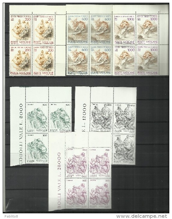 VATICANO VATIKAN VATICAN 1982 COMPLETE YEAR BLOCK OF 4 ANNATA COMPLETA IN QUARTINA MNH - Volledige Jaargang