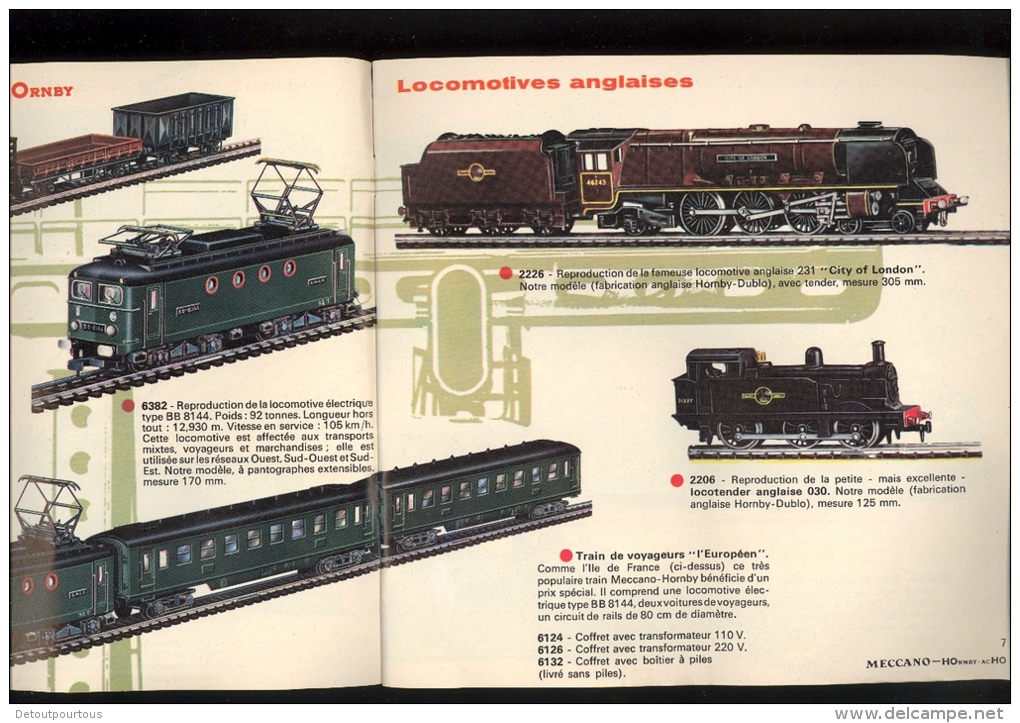 Catalogue HORNBY ACHO MECCANO TRIANG France 1964 HO Scale Miniature Train Railways   ZUG ModellBahn - Other & Unclassified