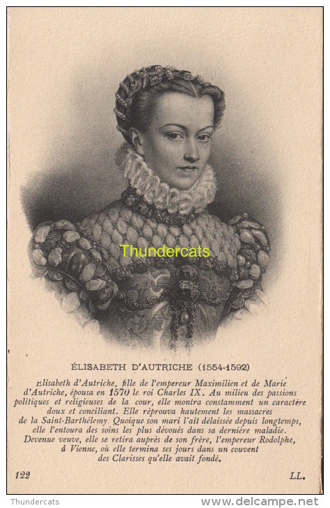 CPA COLLECTION DE PORTRAITS HISTORIQUES CELEBRES ND **  ELISABETH D'AUTRICHE - Personnages Historiques