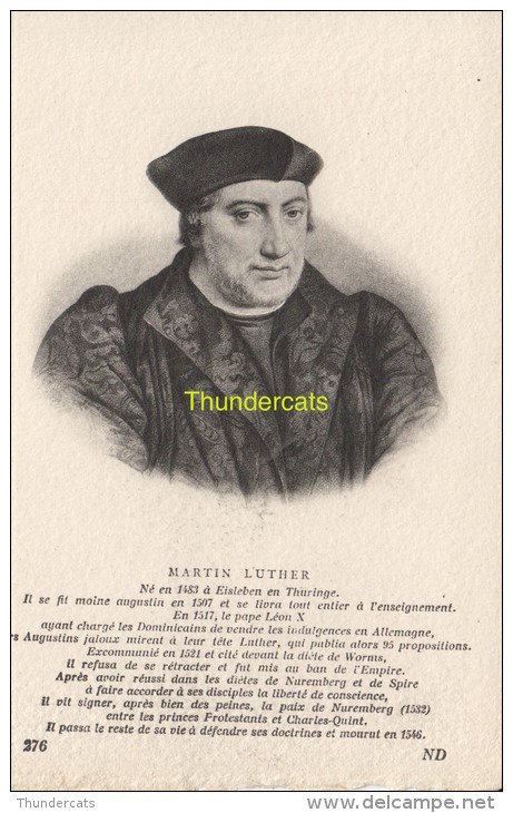 CPA COLLECTION DE PORTRAITS HISTORIQUES CELEBRES ND **  MARTIN LUTHER - Personnages Historiques