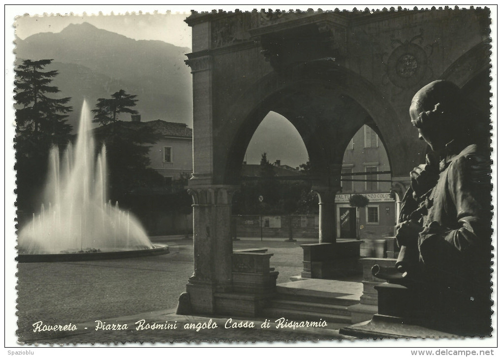 1958, Rovereto - "Piazza Rosmini Angolo Cassa Di Risparmio" - Trento - Trento