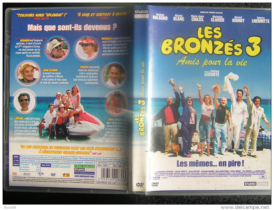 DVD Video : LES BRONZES 3 Amis Pour La Vie De Patrice LECONTE (Clavier Jugnot Lhermite Balasko Blanc Chazel)è - Comedy