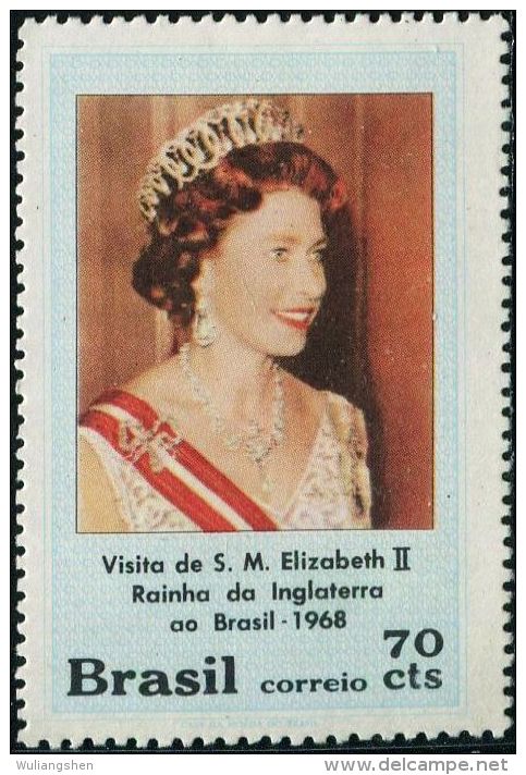 BX0365 Brazil 1968 Britain's Queen Elizabeth 1v MNH - Ungebraucht