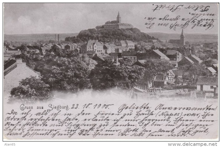 Gruss Aus Seigburg Germany, View Of Town Castle, C1890s/1900s Vintage Postcard - Siegburg