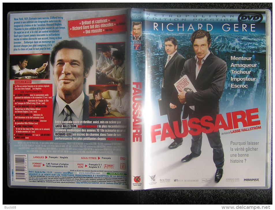 DVD Video : FAUSSAIRE De Lasse HALLSTRÖM Avec Ruchard GEERE Fiction - Action & Abenteuer