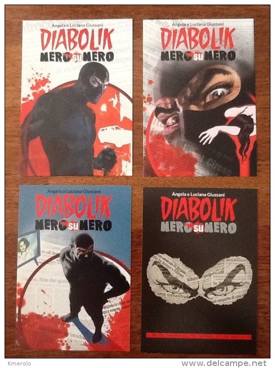 Diabolik Comic Lot De 4 Cartes Postales - Bandes Dessinées