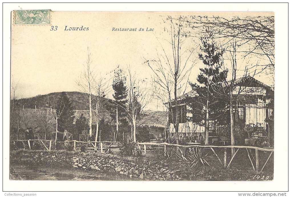 Cp, Commerce, LOurdes (65) - Restaurant Du Lac, Voyagée 1906 ? - Restaurants