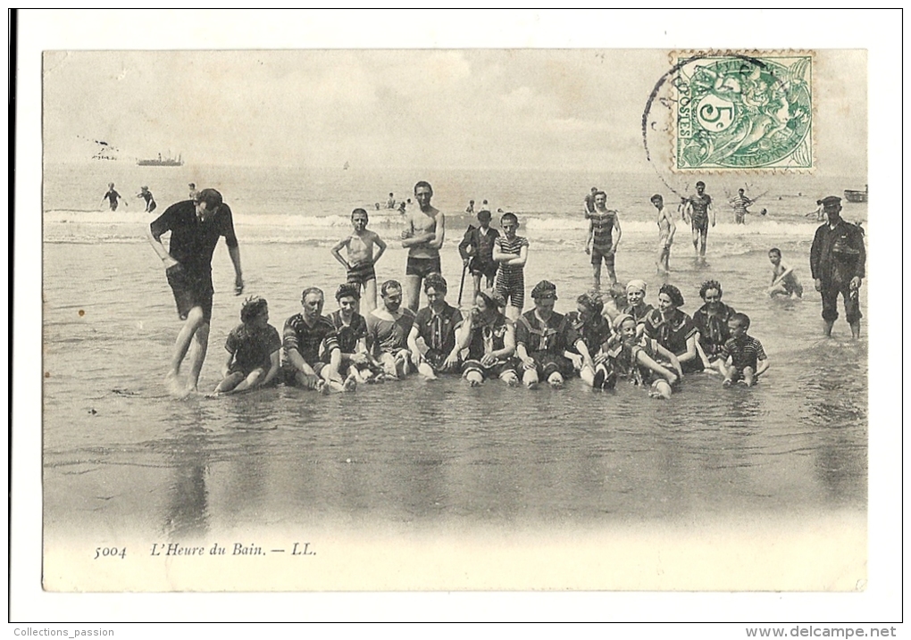 Cp, Enfants, L'Heure Du Bains, Voyagée 1907 - Children And Family Groups