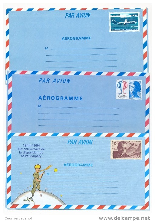 16 Entiers Et Aérogrammes Différents : Logo Jaune, Expérimentaux, Concorde Sur Paris, Bicentenaire, St Exupery,...Neufs - Collections & Lots: Stationery & PAP