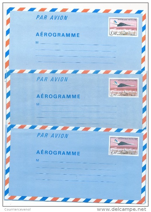 17 Entiers Et Aérogrammes Différents : Expérimentaux Grenoble, Concorde Sur Paris, Bicentenaire, ATR72 ...Neufs - Konvolute: Ganzsachen & PAP