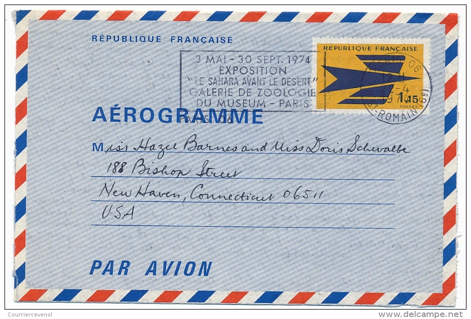 5  Aérogrammes Oblitérés, Ayant Voyagé - Logo La Poste, Concorde Sur Paris - Aérogrammes